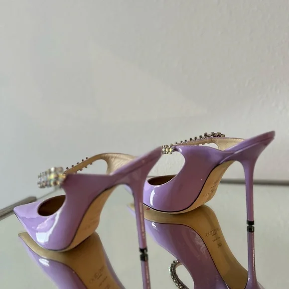 New JIMMY CHOO Bing 100 Lilac crystal-embellished patent-leather mules $1,095 - Picture 14 of 14